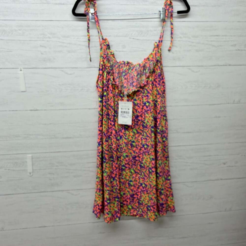 Maaji Allover Floral Print Cami Dress L nwt neon